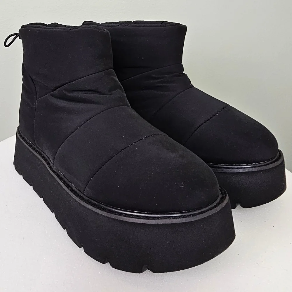 Portland Boot Company Women's Metallic Puffer Cozy Booties in Black - Picture 6 of 14